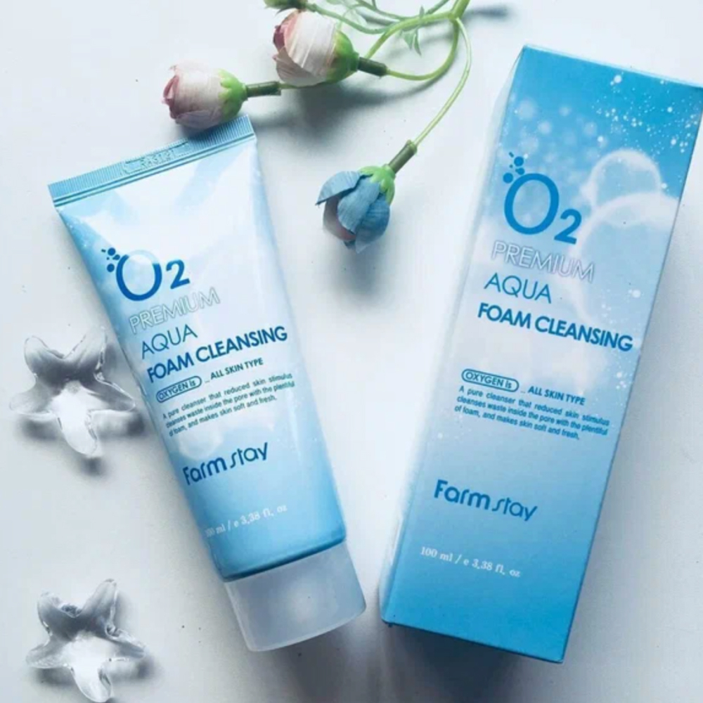 Кислородная пенка для умывания Farmstay "O2 PREMIUM AQUA FOAM CLEANSING" 100 мл