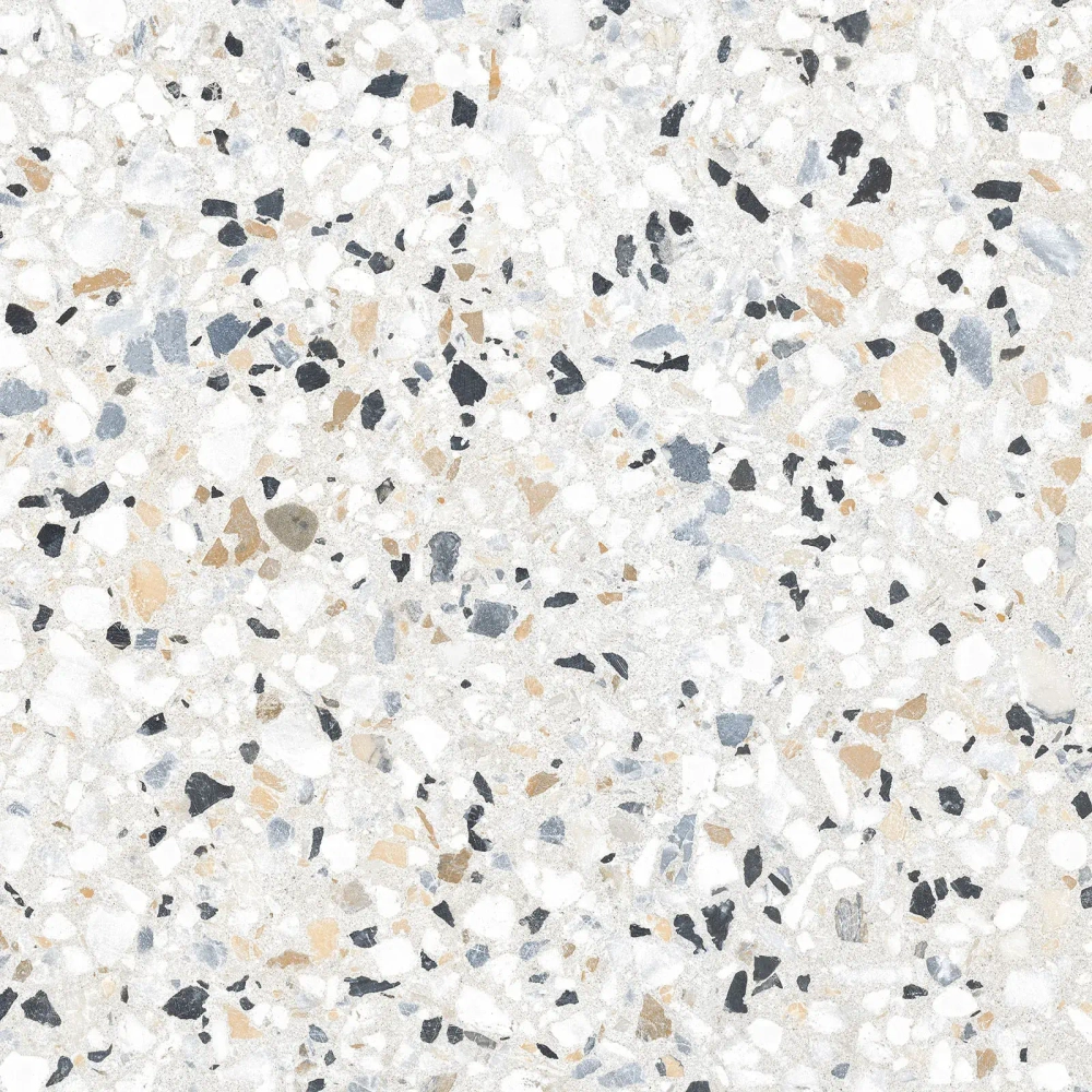 Керамогранит Alma Ceramica GFU6060TRZ07L Terrazzo 60x60 белый / бежевый лаппатированный под камень / терраццо