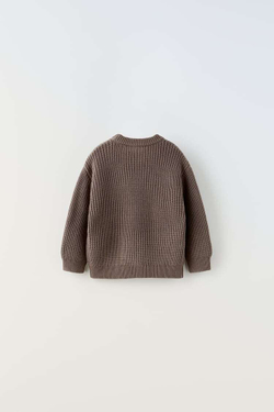 ZARA ТРИКОТАЖНЫЙ СВИТЕР, СЕРОВАТО-КОРИЧНЕВЫЙ