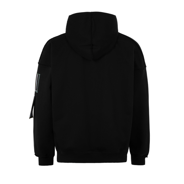 «Технопессимизм» Heavycotton Embroided Blackout Hoodie