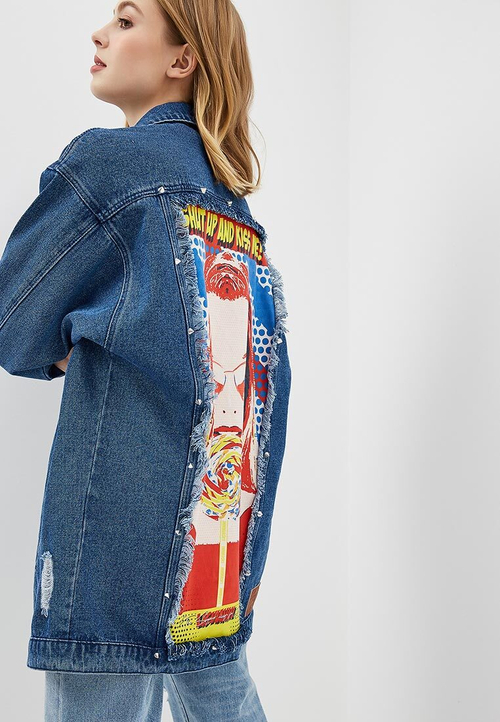LIGVIANNI Джинсовая куртка Denim Jacket Shut Up And Kiss Me