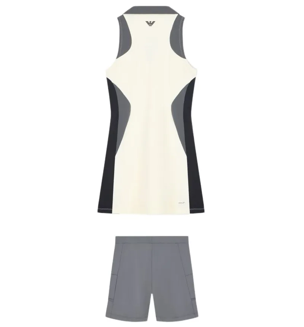 Теннисное платье EA7 Woman Jersey - black/butter/asphalt