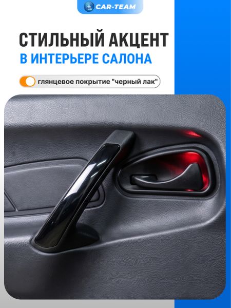 Внутренние ручки подлокотников дверей на ВАЗ 2114, 2115, черный лак (4шт)