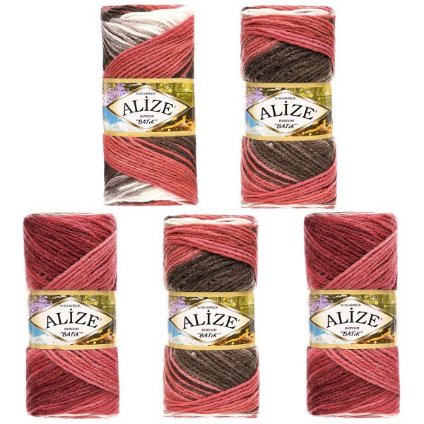 Пряжа Alize (Ализе) Burcum Batik / уп.5 мот. по 100 г, 210м, 1984 секционный A