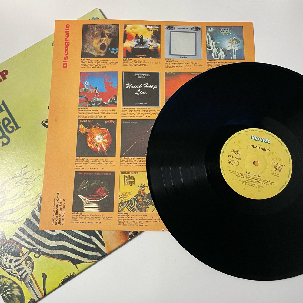 Винтажная виниловая пластинка LP Uriah Heep Fallen Angel (Германия 1978)