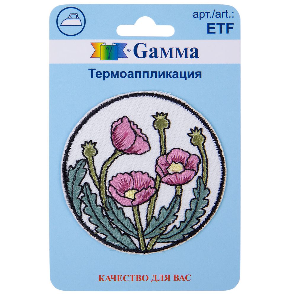 Аппликация термоклеевая "Маки" 6х6 см, 1 шт, 01-337, Gamma ETF Аппликация термоклеевая "Маки" 6х6 см, 1 шт, 01-337, Gamma ETF