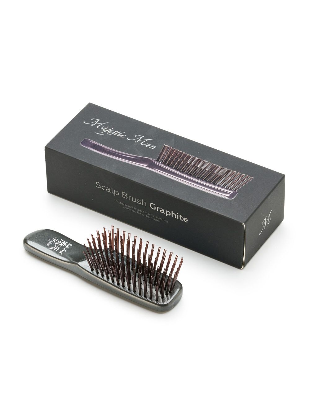 Расческа Majestic Scalp Brush графит (дорожная версия)