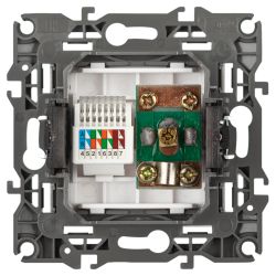 Розетка ЭРА Серия 12 12-3110-16 комбинированная RJ45+TV, титан | Эра 12