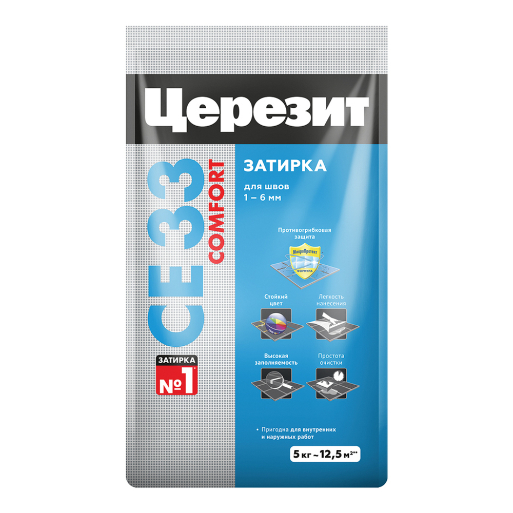 Затирка для узких швов до 6 мм Ceresit СЕ 33 Comfort 41 натура 5 кг