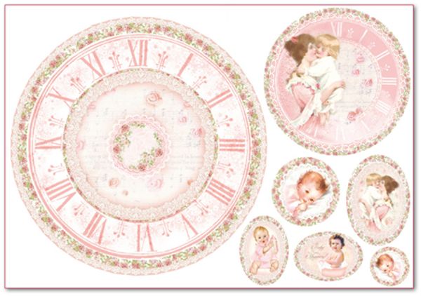 Бумага рисовая 48х33 см, Часы для малышки, Stamperia, 1 лист