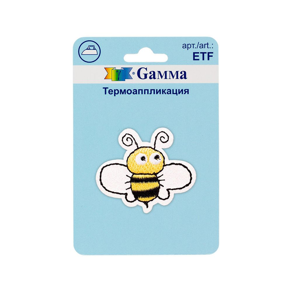 Аппликация термоклеевая "Пчела" 4.9х4.1 см, №02, 1 шт, 01-207, Gamma ETF