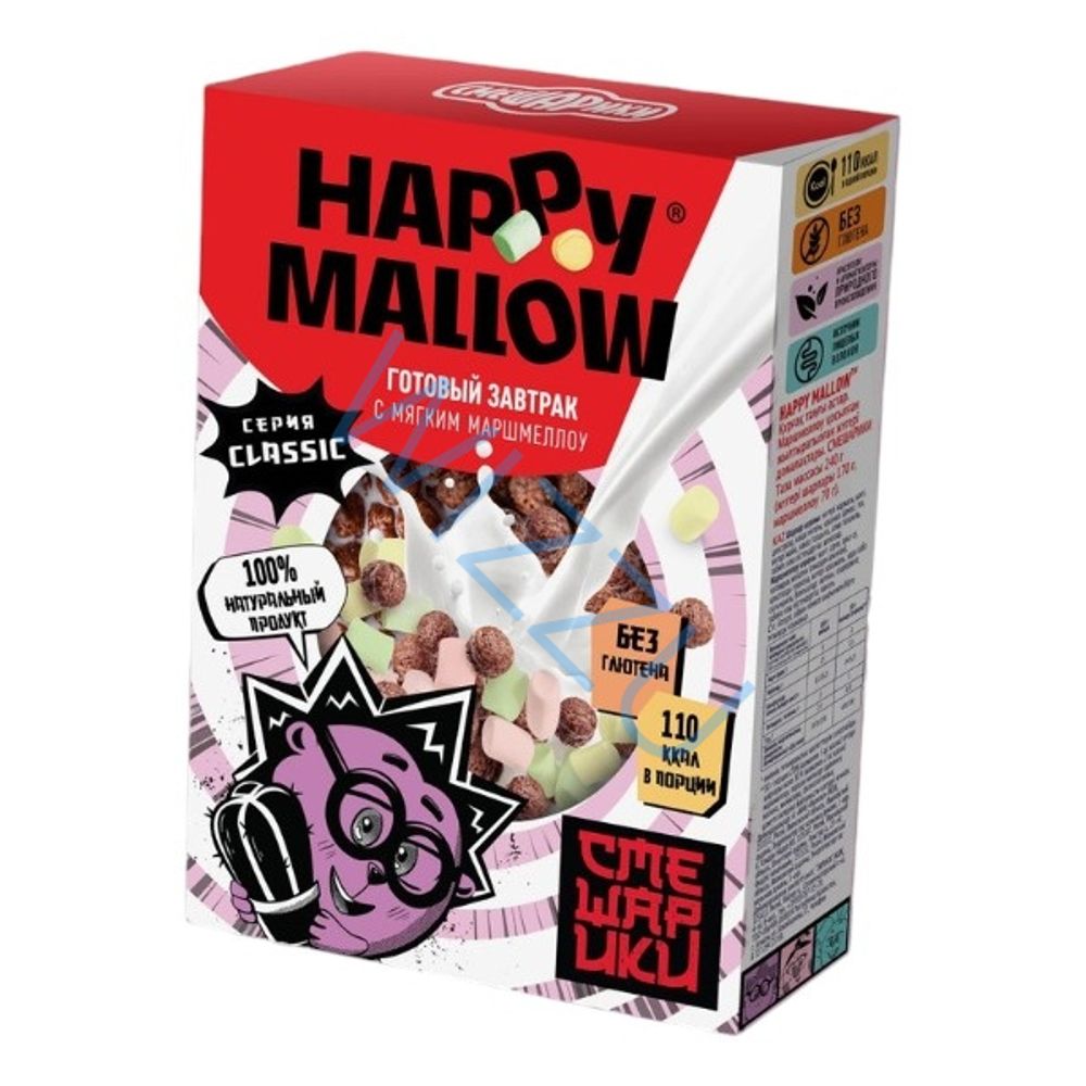 Готовый завтрак Happy Mallow Смешарики с мягким маршмеллоу 240г