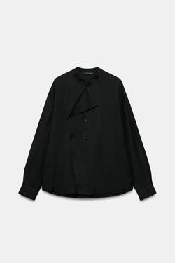 ZARA РУБАШКА НА ЗАПАХ — ZW COLLECTION, ЧЕРНЫЙ
