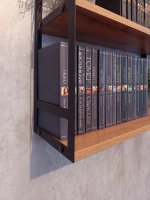 Полка настенная книжная тройная лофт Дуб вотан