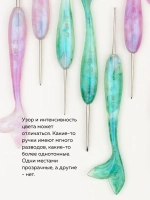 крючок с ручкой-русалкой голубой глиттер
