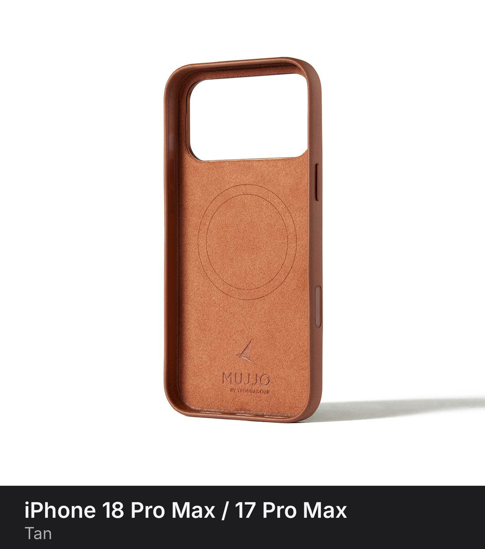 Чехол-кошелёк Mujjo Wallet Leather Case для iPhone 18 Pro Max / 17 Pro Max Tan