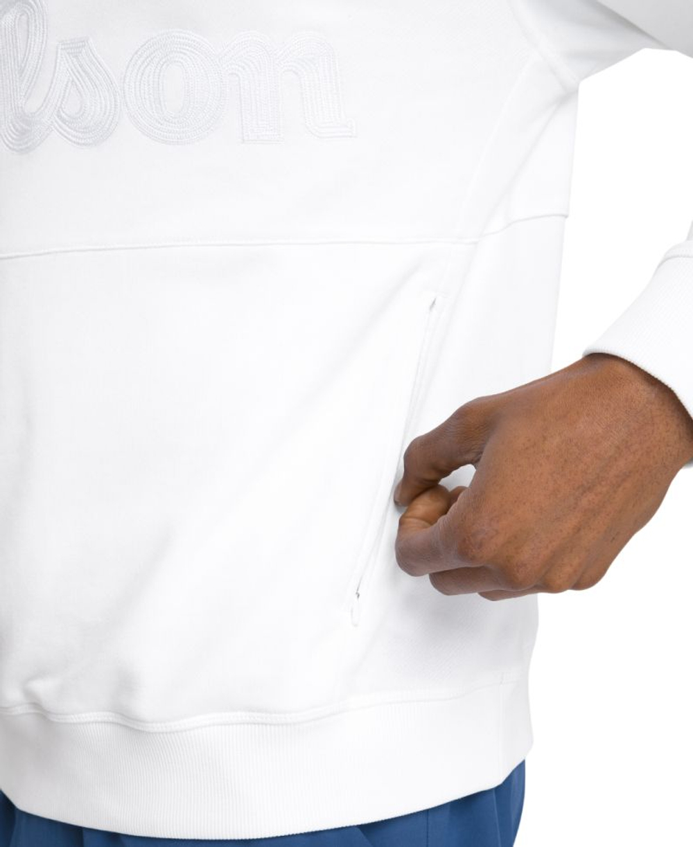 Мужская теннисная толстовка Wilson Parkside 1/2 Zip Pullover - bright white