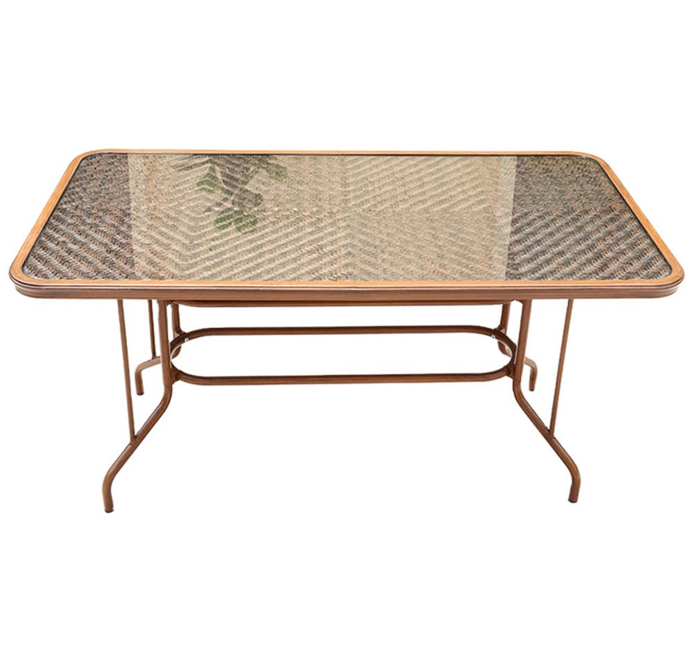 Обеденная группа Стол алюминиевый прямоугольный 80*120 БАМБУК "BAMBOO" арт.2010 + 6 Кресел  БАМБУК-2 "BAMBOO-2" арт.2028