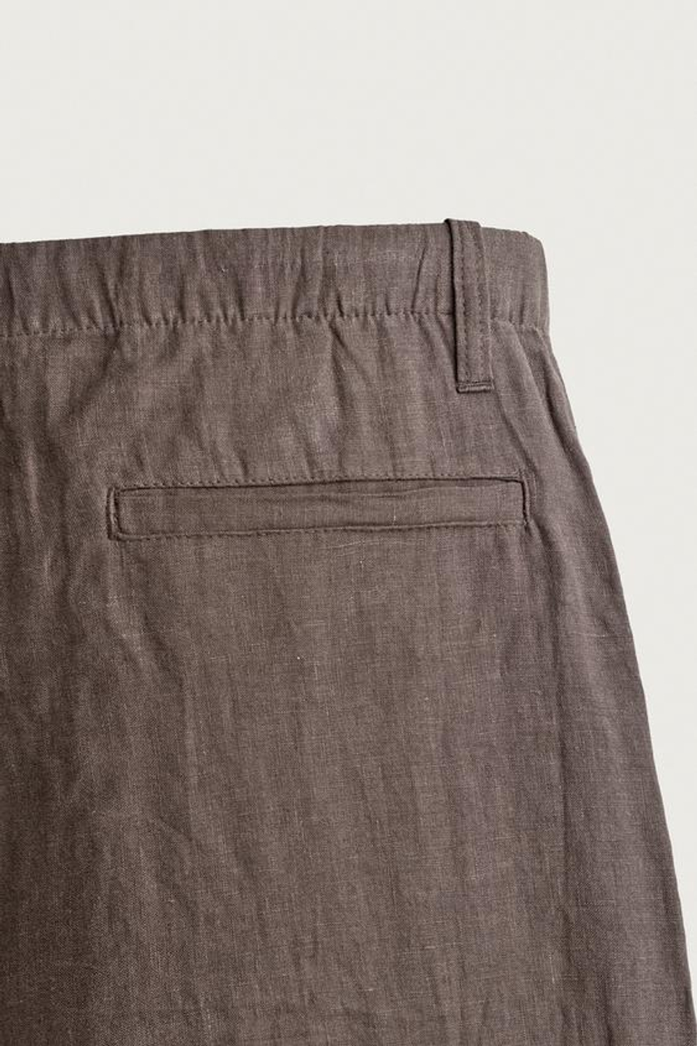 ZARA БРЮКИ СВОБОДНОГО КРОЯ ИЗ 100% ЛЬНА, СЕРО-КОРИЧНЕВЫЙ