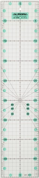 Линейка для пэчворка Aurora 10*45см антискользящая