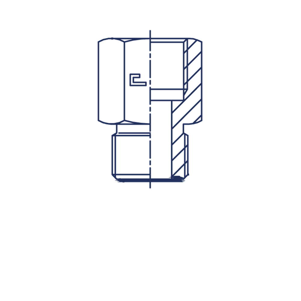 Адаптер AS D12 ORFS 13/16 - BSP 1/2