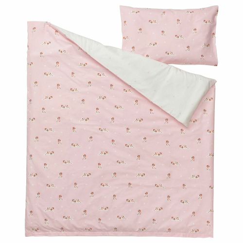 Комплект постельного белья IKEA DROMSLOTT (ДРЕМСЛОТТ), Детский, Розовый, 110x125, 35x55 см
