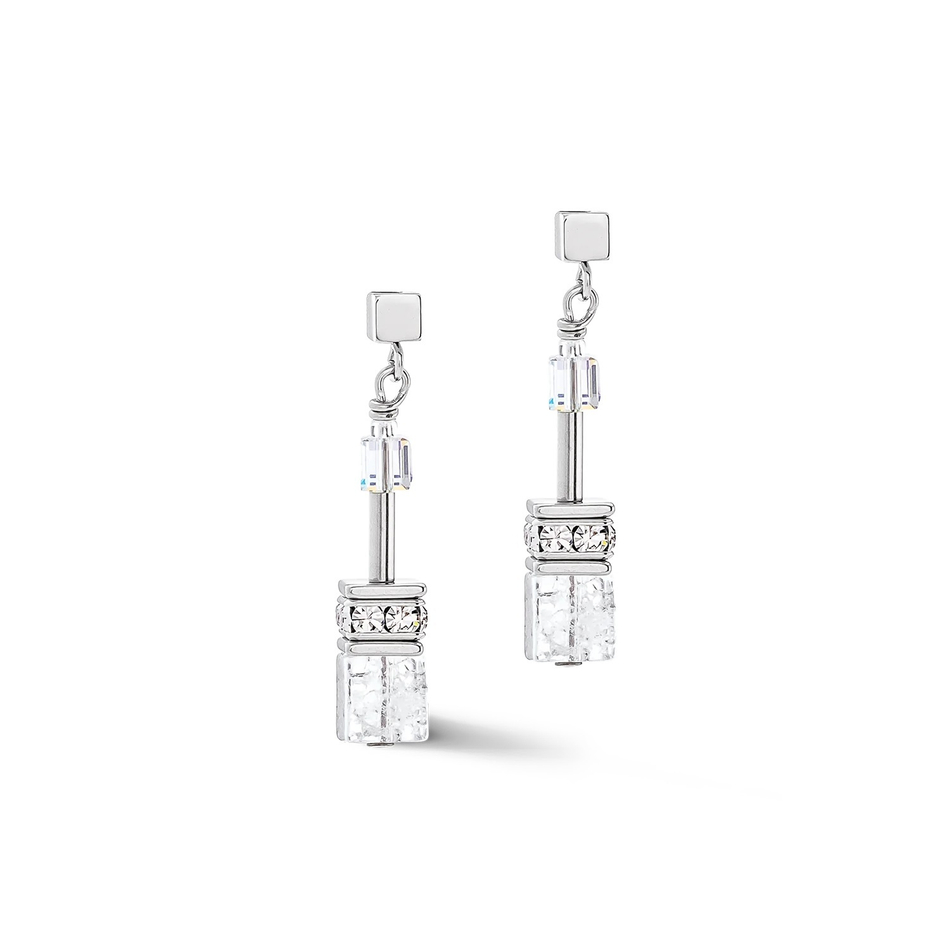 Серьги Coeur de Lion White-Silver 3018/21-1417