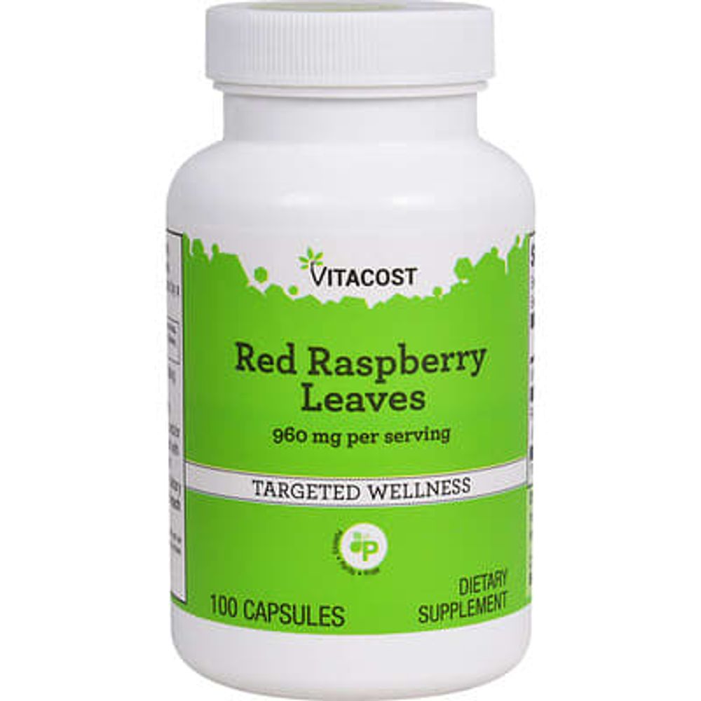 Vitacost, листья красной малины, 100 капсул