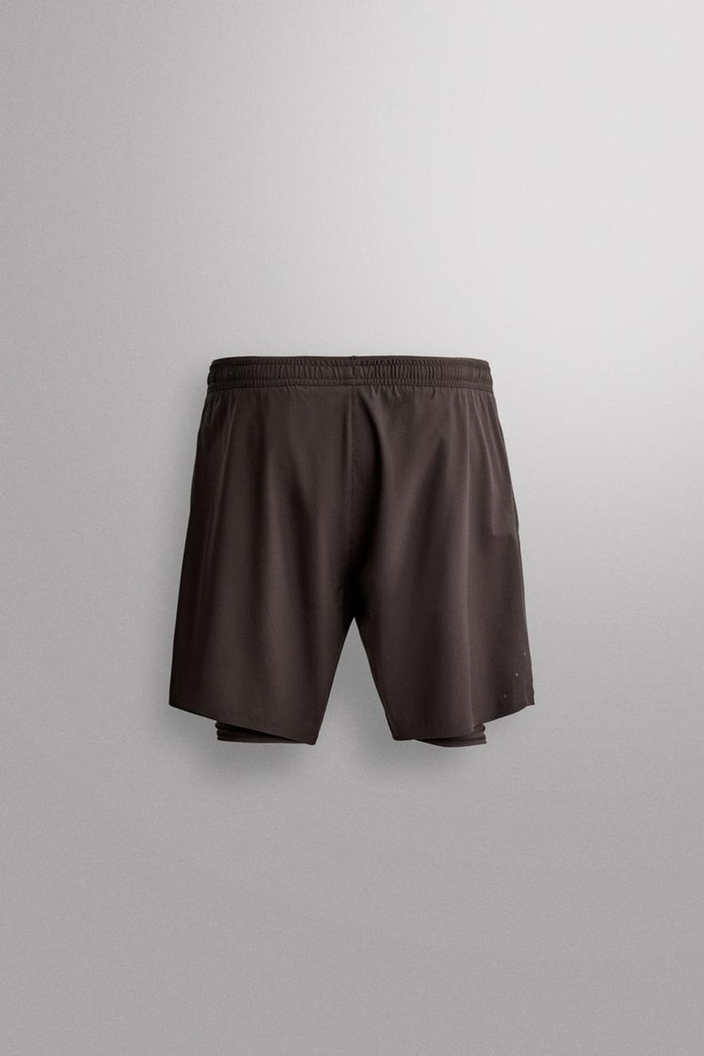ZARA БАЗОВЫЕ СПОРТИВНЫЕ ШОРТЫ 2 В 1, КОРИЧНЕВЫЙ