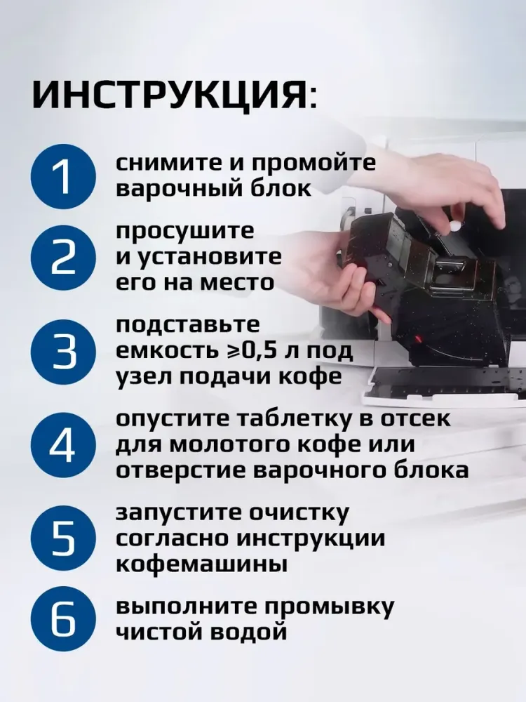 Таблетки от кофейных масел для кофемашин ZM CT10
