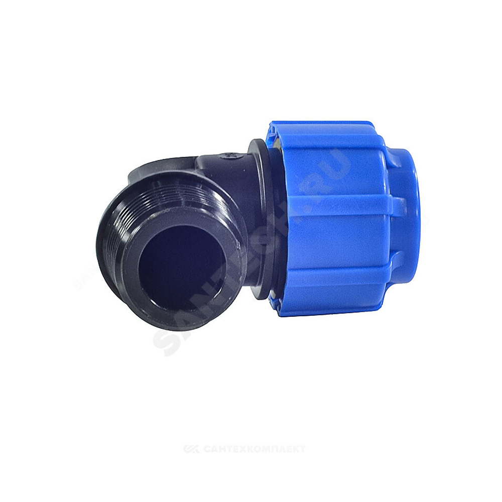 Отвод компрессионный ПЭ Дн 32х3/4"х90гр НР Ру16 ТПК-АКВА 50013234