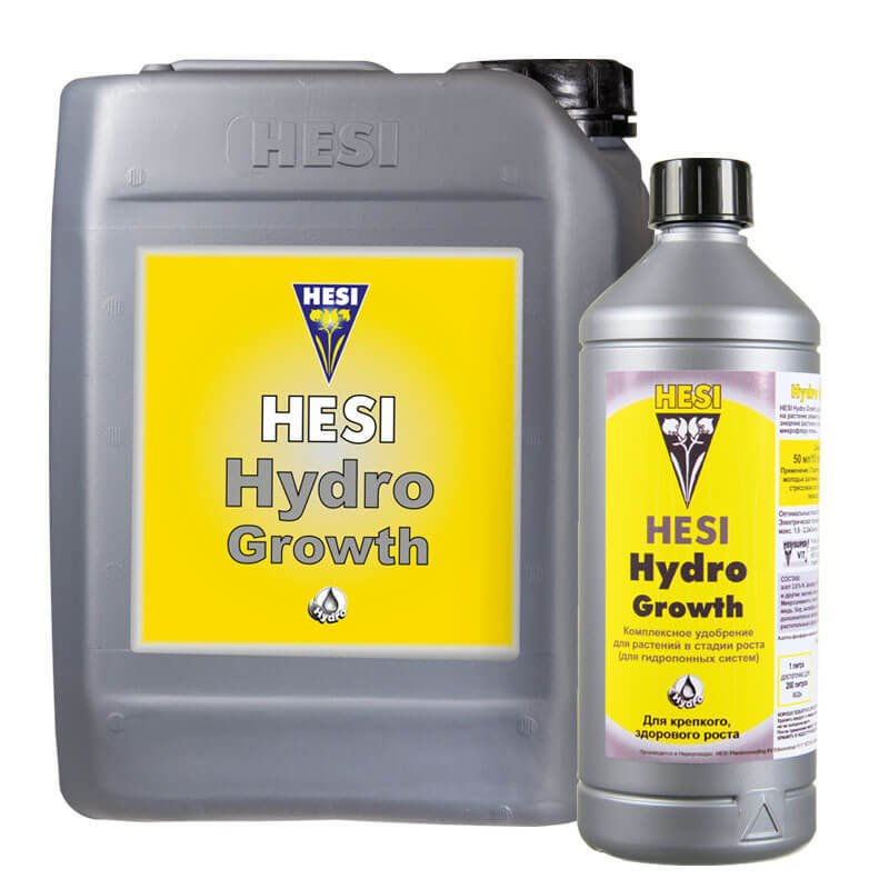 Линейка HESI Hydro Growth 1 л и 5 л, минеральное удобрение для гидропоники на вегетации