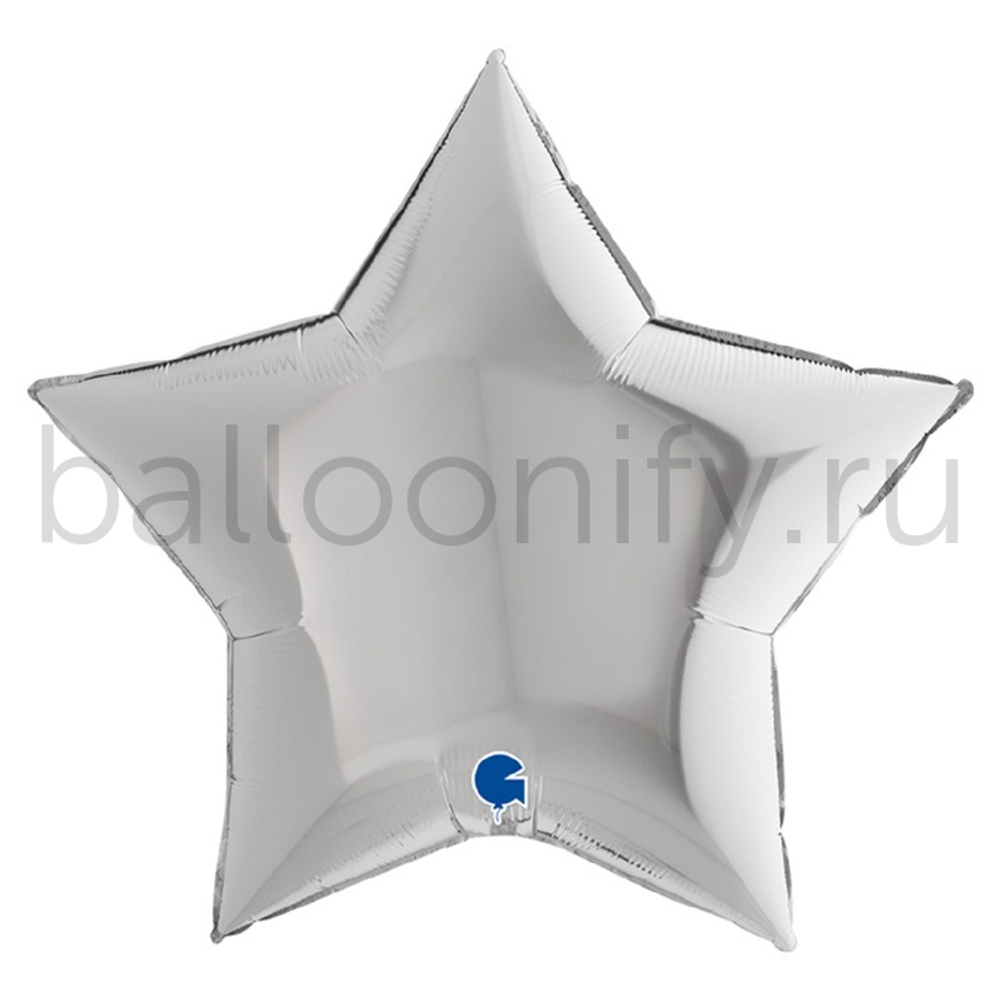 Фольгированная фигура, звезда, 36"/91СМ Металлик Silver