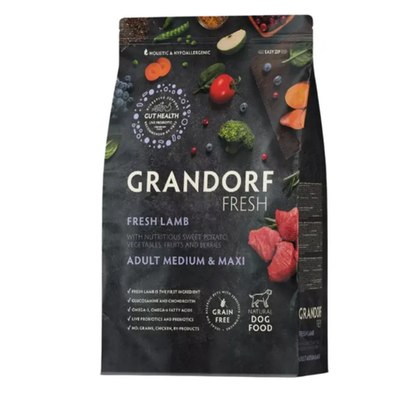 GRANDORF FRESH Dog Adult MED&MAXI Lamb&Sweet Potato (Грандорф фреш) беззерновой сухой корм 10кг