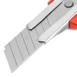 Нож, 18 мм, выдвижное лезвие "Quick blade" металлическая направляющая, двойная фиксация, эргономичная двухкомпонентная рукоятка Matrix — фото 4