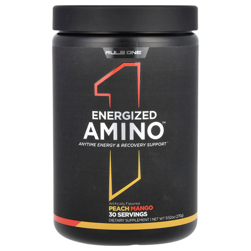 Rule One Proteins, Energized Amino, аминокислоты, персик и манго, 270 г (9,52 унции)