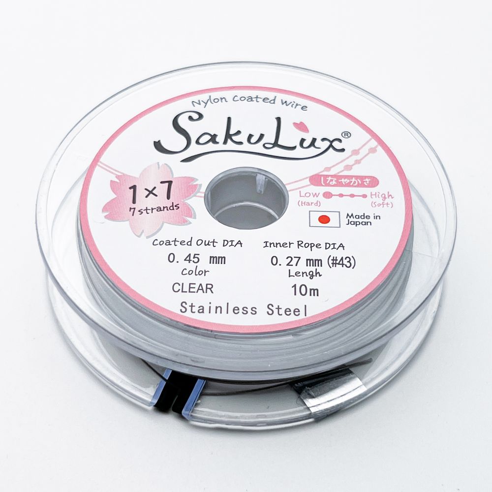Ювелирный тросик SakuLux, цвет серебро, толщина 0,45 мм, цена за катушку 10 метров