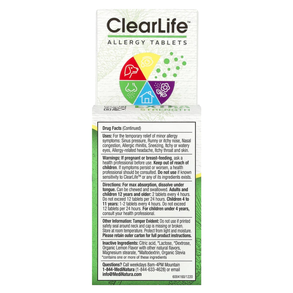MediNatura, ClearLife™, таблетки от аллергии, 60 таблеток