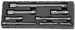 S28H08S Набор удлинителей 1/4", 3/8", 1/2"DR, 50-250 мм, 8 предметов