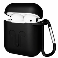 Чехол для Airpods 1/2 Gurdini прорезиненный soft touch Черный