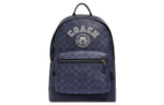 COACH West Artificial Leather Backpack Large Men"s Denim Blue & Chalk White