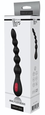 Черный вибромассажер для анальной стимуляции ANAL FLEXI BEADS - 21 см. (Цвет: черный)