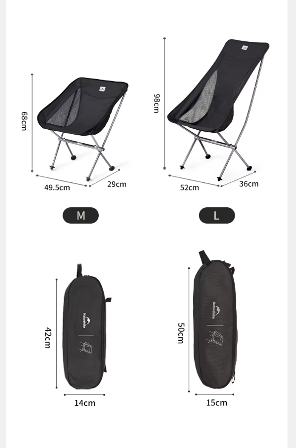 Стул Naturehike Stellaluna L04 CNK2450JJ015 складной серый, артикул CNK2450JJ015-GM