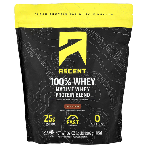 Ascent, Native Whey Protein Blend, Chocolate, 2 lb (907 g)