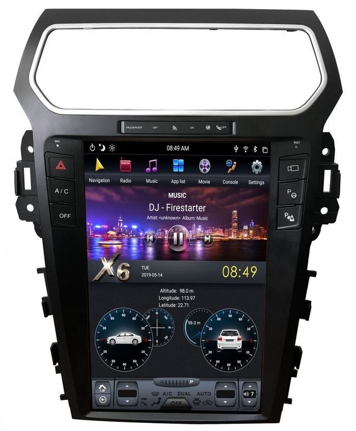 Магнитола для Ford Explorer 2011-2019 (без SYNC) - Kuberg ZF-1263-DSP ("Тесла-Стиль") на Android 9