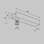 Основание настенное Wall для блока питания с вводом питания Flarity черный, TRA155CW-BB-B. TM Maytoni