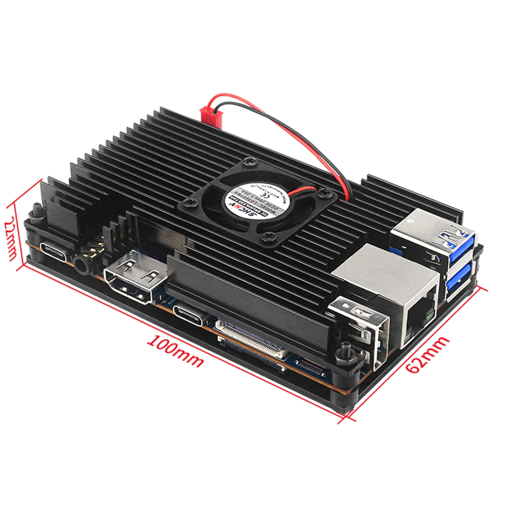 Металлический корпус для Orange Pi 5/5B с вентилятором