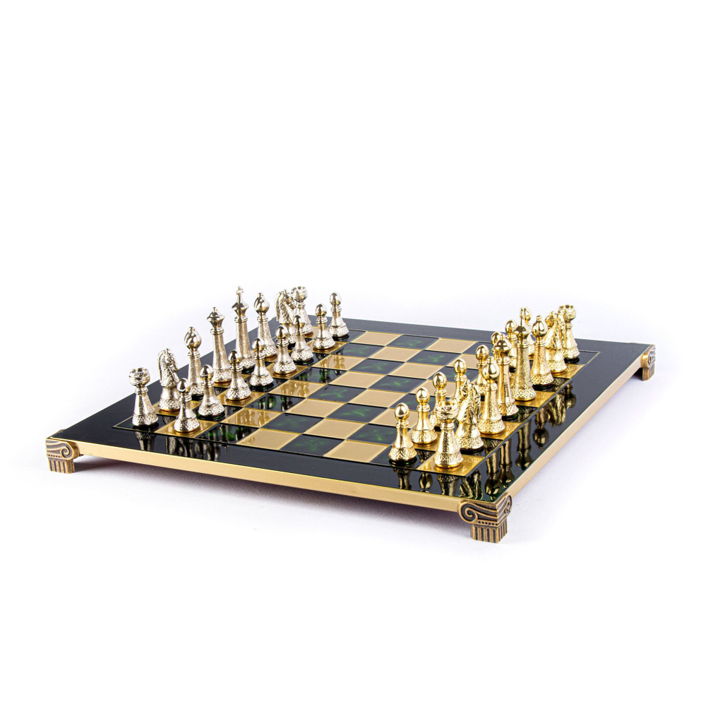 nan CLASSIC METAL CHESSШахматы классические Manopoulos Зеленый / Золотой / Серебряный