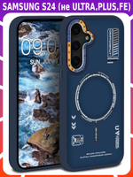 Дизайнерский чехол из мягкого пластика для SAMSUNG GALAXY S24 (не ULTRA/ FE/ PLUS!) с MagSafe и усиленной защитой камеры