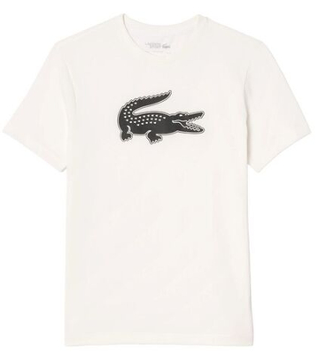 Мужская теннисная футболка Lacoste SPORT 3D Print Crocodile Breathable Jersey T-shirt - белая
